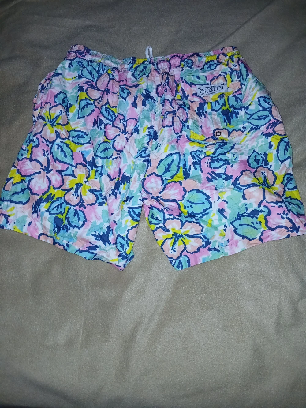 Men's Floral Swim Trunks - Pastel Multi